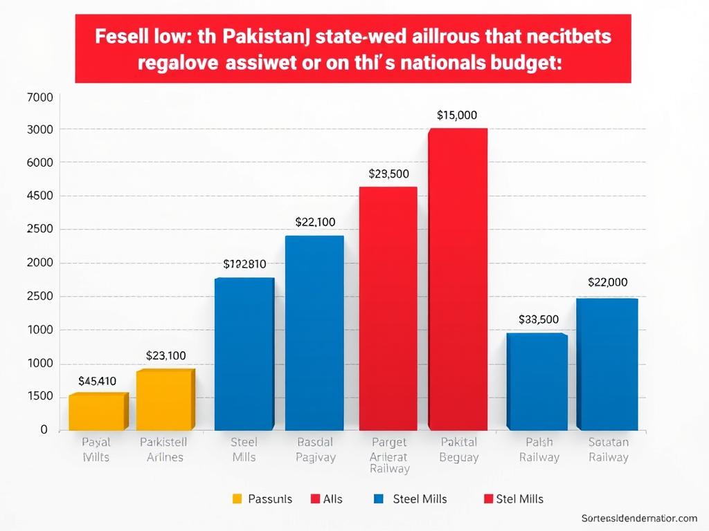 Chart showing losses of major Pakistani state-owned enterprises and their impact on the national budget