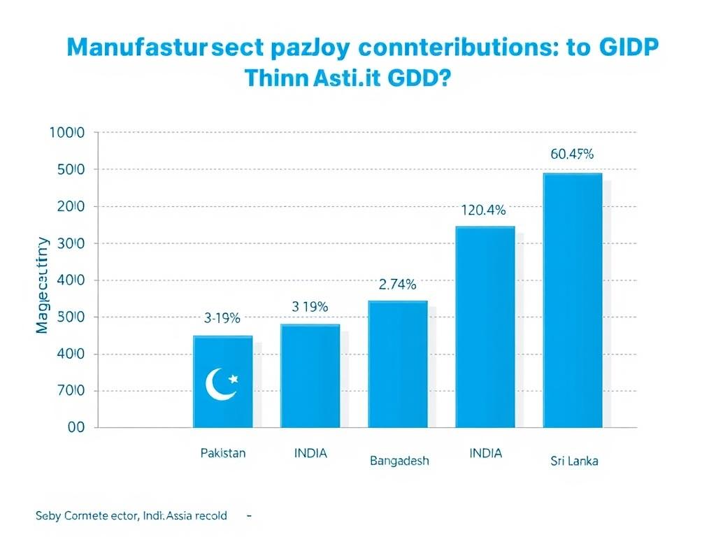 Comparison of manufacturing sector contribution to GDP across South Asian countries