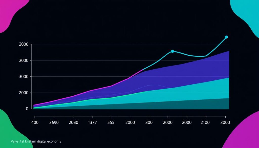 Growth trends in Pakistan's digital economy sectors including IT exports, e-commerce, and digital payments